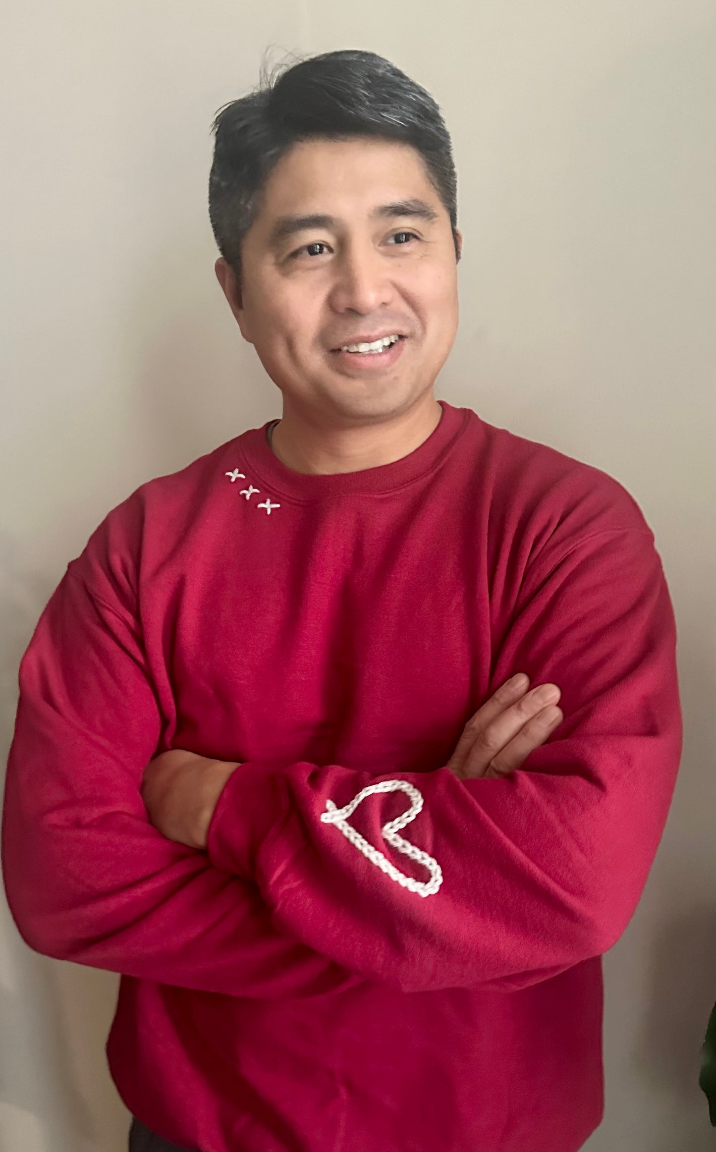 Hand Embroidered Heart Adult Sweatshirt by Rooted Rags