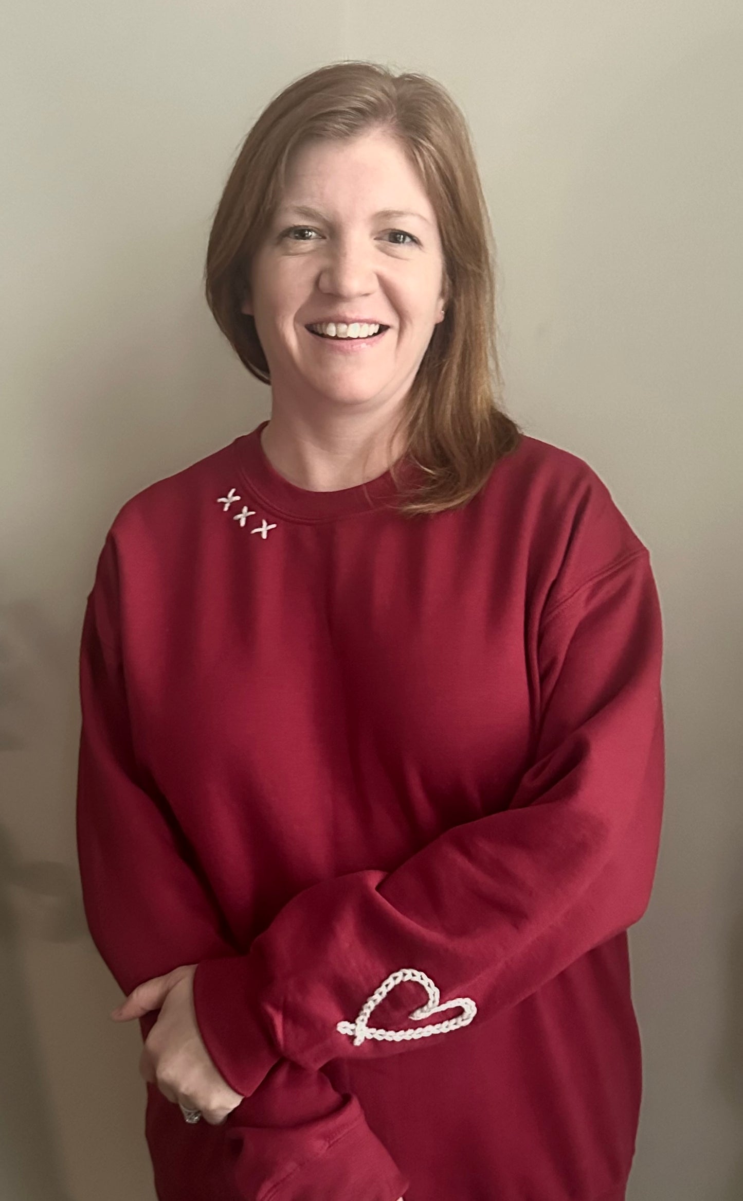 Hand Embroidered Heart Adult Sweatshirt by Rooted Rags