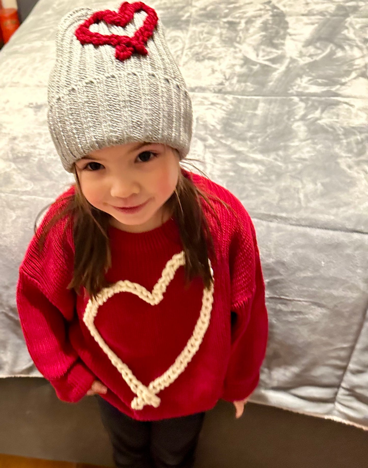 Hand Embroidered Heart Beanie by Rooted Rags