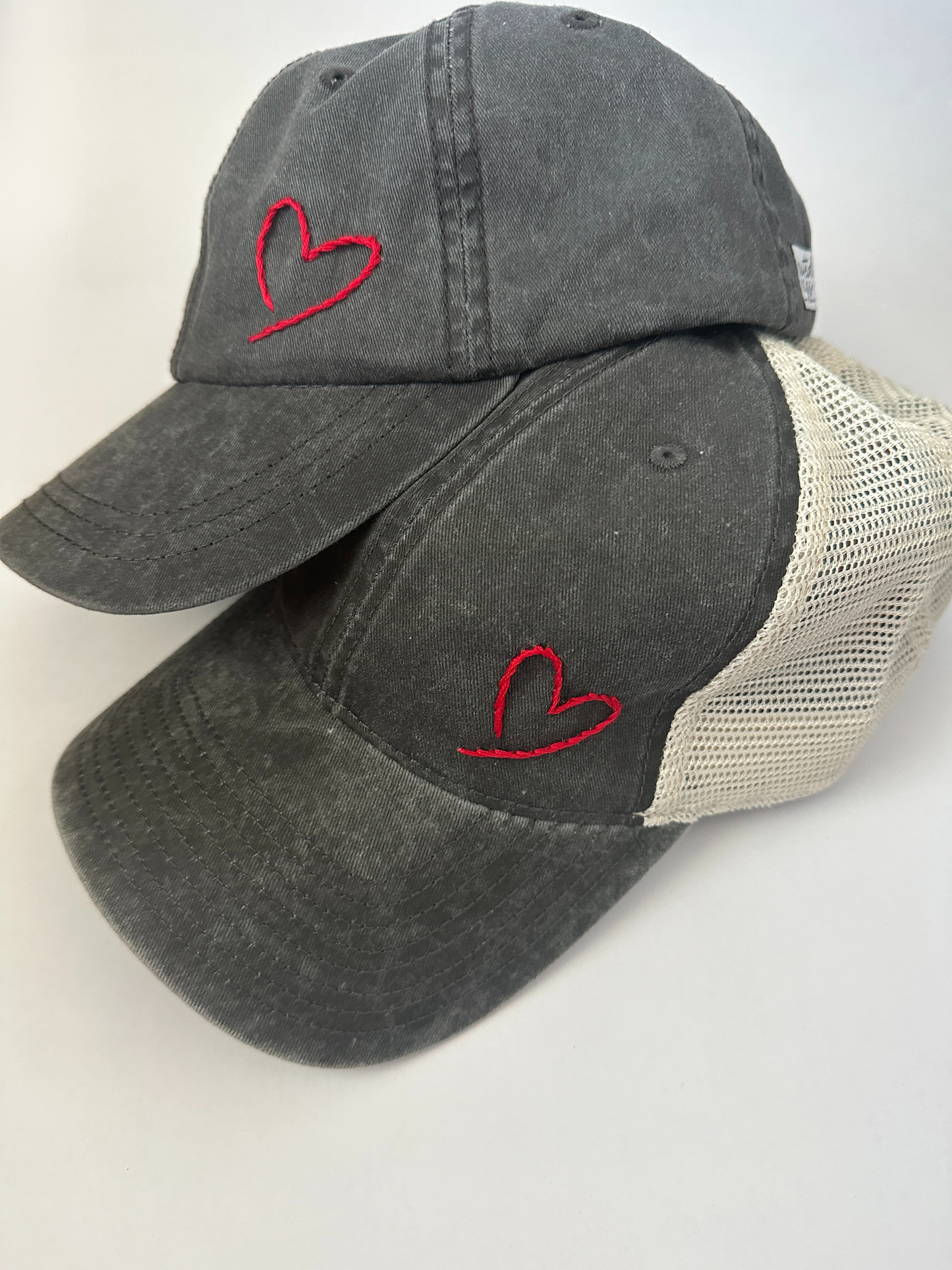 Custom Embroidery - Heart Baseball Caps