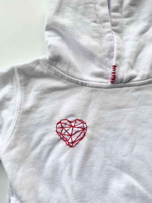 The OG - Hand Embroidered Heart Sweatshirt or Onesie by Rooted Rags